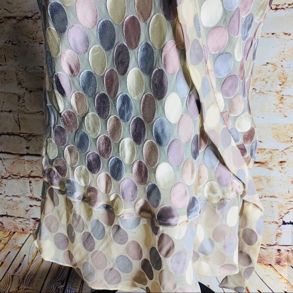 BCBGMaxAzria Polka Dot Silk Blend Blouse - Picture 3 of 8